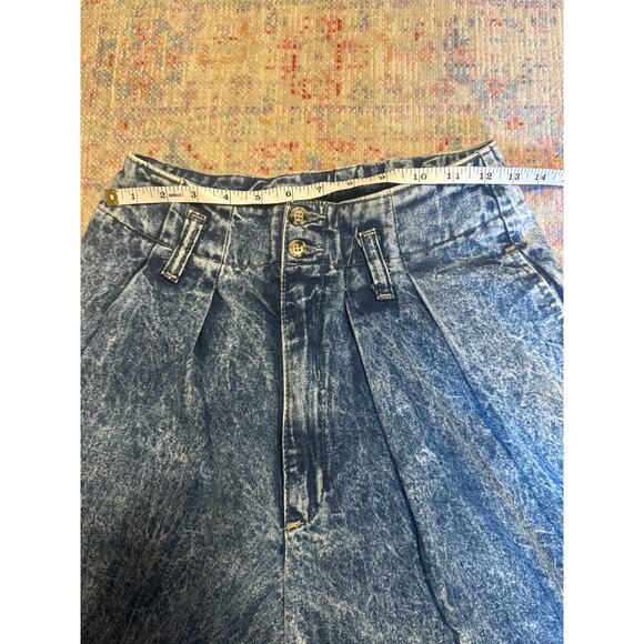 Vintage Bonjour Acid Washed Extreme Wide Leg Pants Culottes - Picture 5 of 8